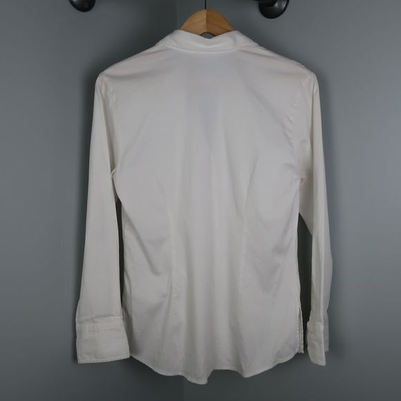 CHICOS White Button Up Jewel Buttons Sz M - Picture 2 of 5